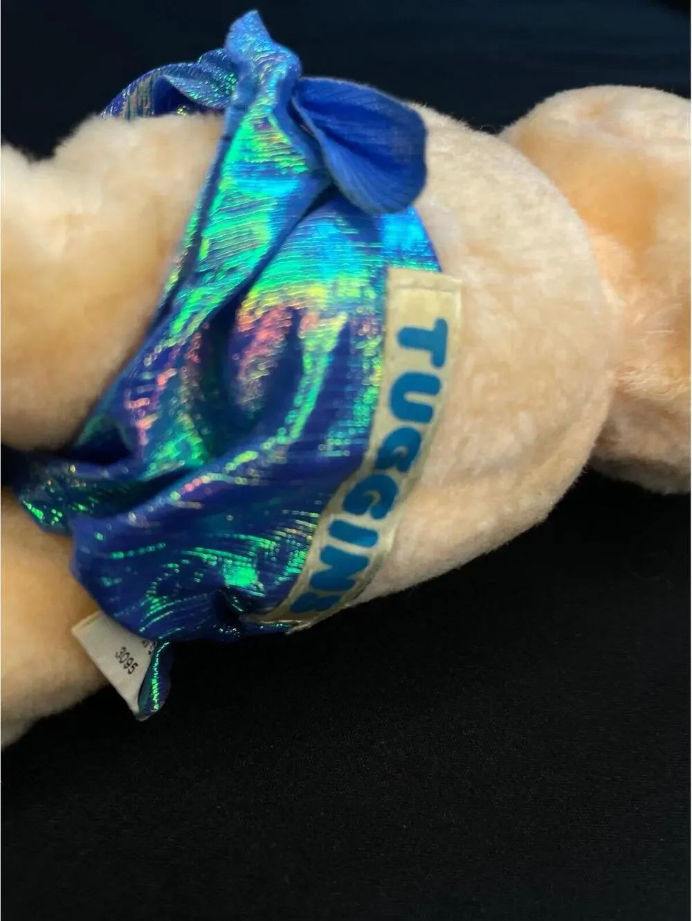 Vintage 1984 Hallmark Tuggins Plush Baby Doll Toy Blue Holographic Diaper KC Mfg